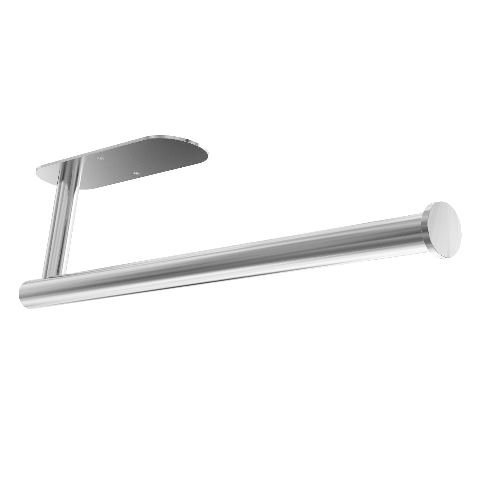 YeeBeny Silver Paper Towel Holder Kitchen Roll Holder Paper Towel Holder - Self Adhesive or Drilling Under Cabinet Silver Paper Towel Rack Wall Mounted Paper Towel(Silver)