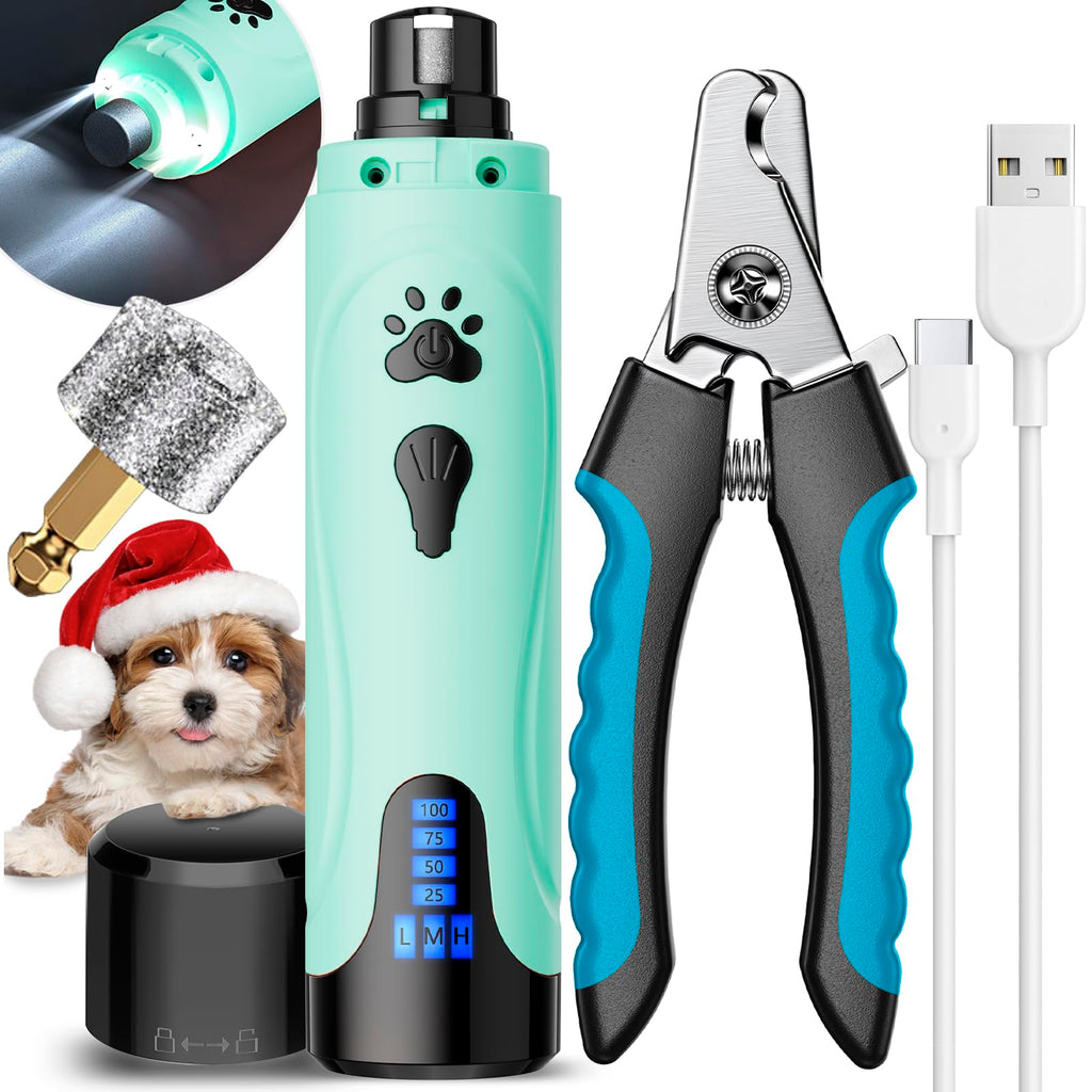 YABIFE Dog Nail Grinder Dog Nail Trimmers and Clippers Kit Super Quiet Rechargeable for Small Large Dogs & Cats Toenail & Claw Grooming3 Speeds 1 Extra Grinding Wheel
