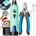 YABIFE Dog Nail Grinder Dog Nail Trimmers and Clippers Kit Super Quiet Rechargeable for Small Large Dogs & Cats Toenail & Claw Grooming3 Speeds 1 Extra Grinding Wheel