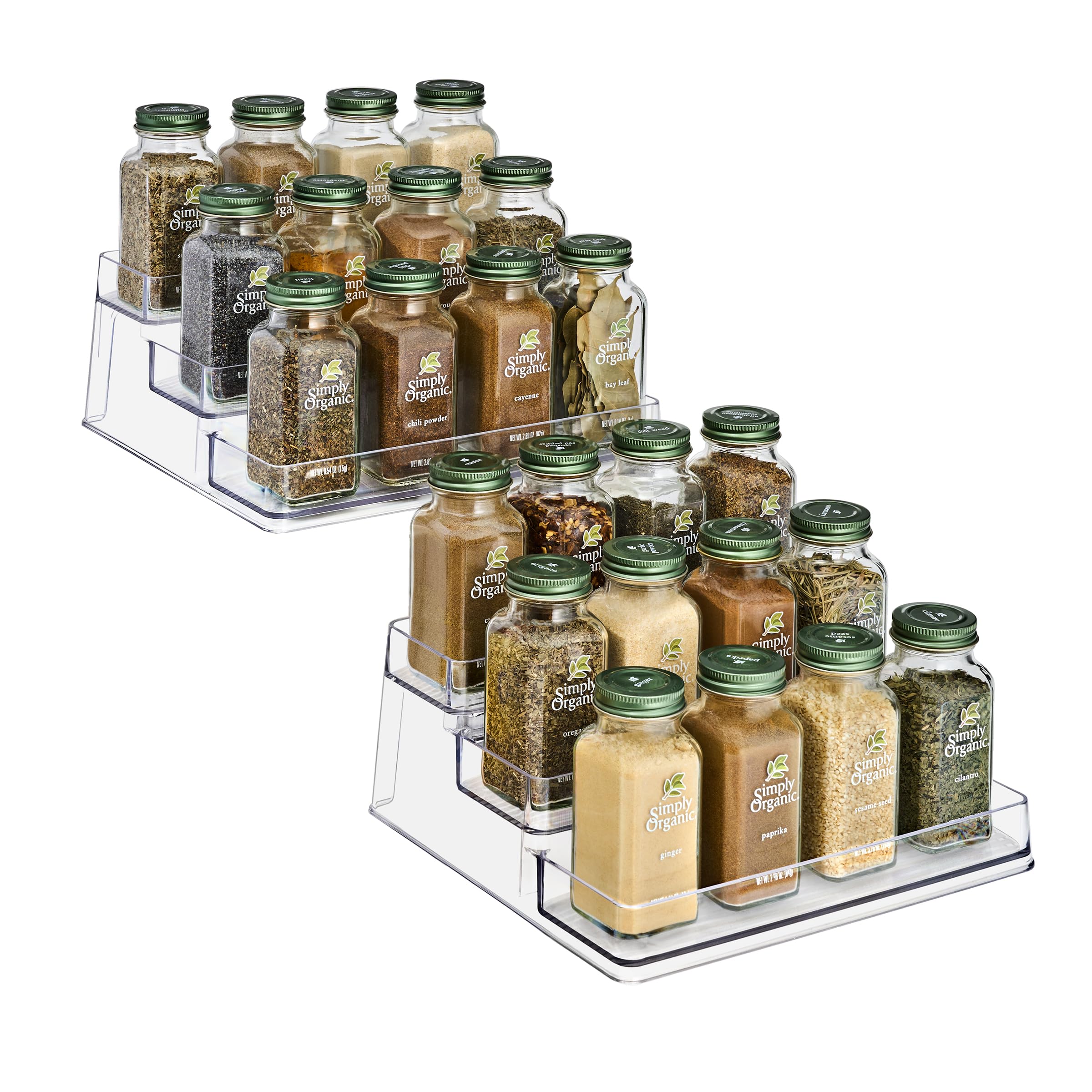 Sorbus Premium 3-Tier Spice Rack Organizer - Acrylic Spice Organization for Cabinet Multipurpose Shelf - Durable Spice Organizer for Kitchen Pantry Room Office & Countertop - 2 Pack