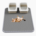 Alwqaea Cat Litter Mat Large - 36"x30" Litter Trapping Mat Easy to Clean Litter Box Mat Waterproof Soft on Paws Gray